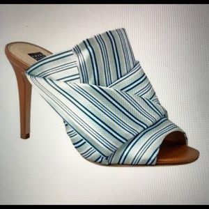 Like New WHBM Satin Stripe Mules